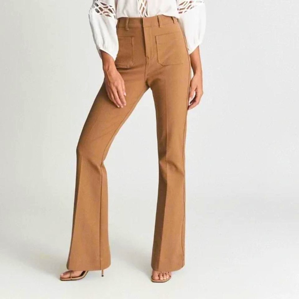 Reiss Sian Flare Camel Pants Size US 4 EU 36